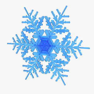realistic snowflake 9 3D model