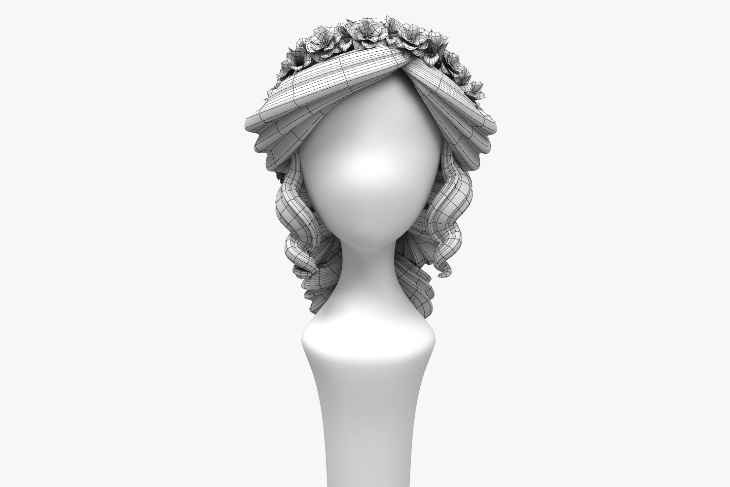 Modello 3D Cartoon Hair (Bride Hair Style) TurboSquid 1369840 Modello 3D Cartoon Hair (Bride Hair Style) TurboSquid 1369840