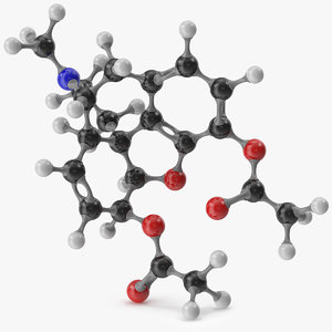 heroin molecular 3D
