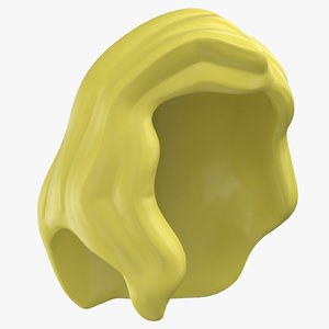 lego hair 02 blond 3D model
