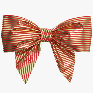 3D red gold bow 06