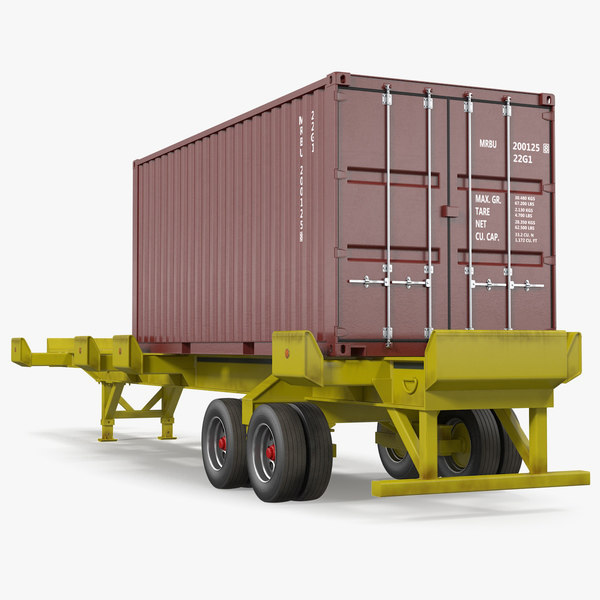 3D trailer 20ft iso container model