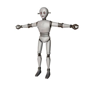 robot cartoon character 3D model