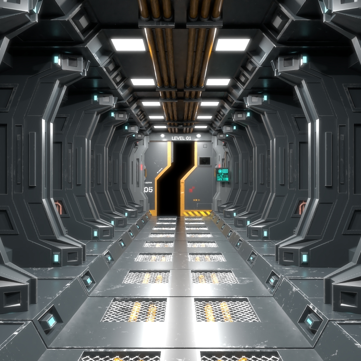 Sci Fi Corridor 3d Model