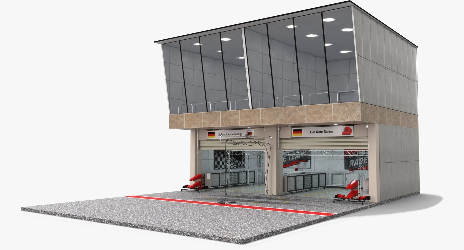 Pista de corrida Pit Lane Garage Modelo 3D TurboSquid 1367523