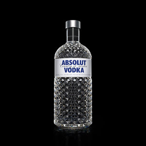 3D absolut vodka bottle model