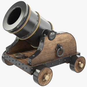 old cannon gun 3D model