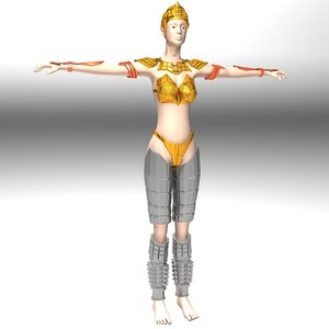3D ancient roman greek female warrior model