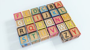 3D alphabet blocks