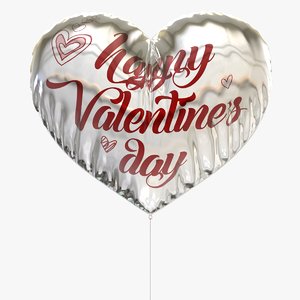 3d balloon heart valentine model