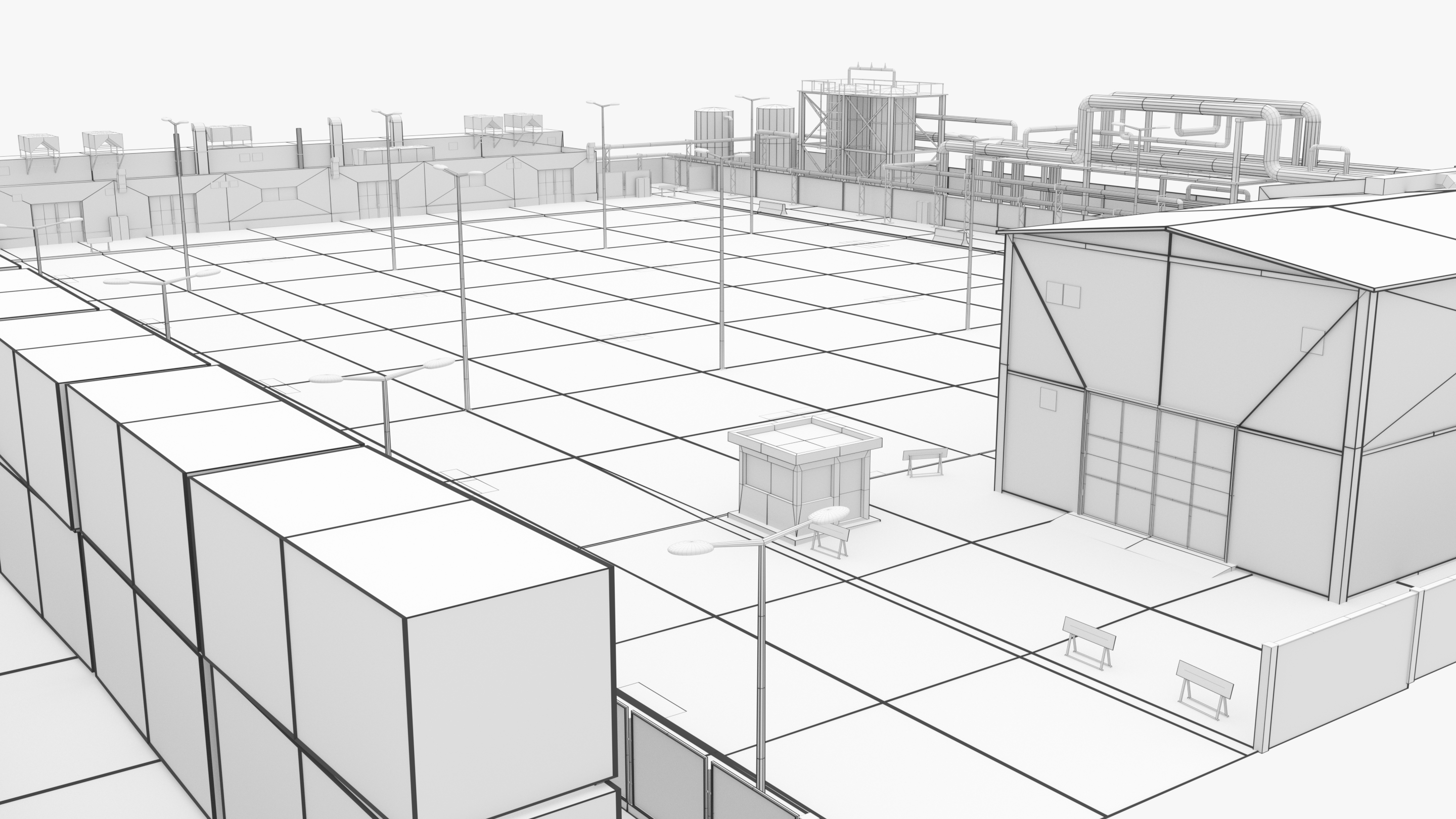 Factory parking lot 3D TurboSquid 1371472