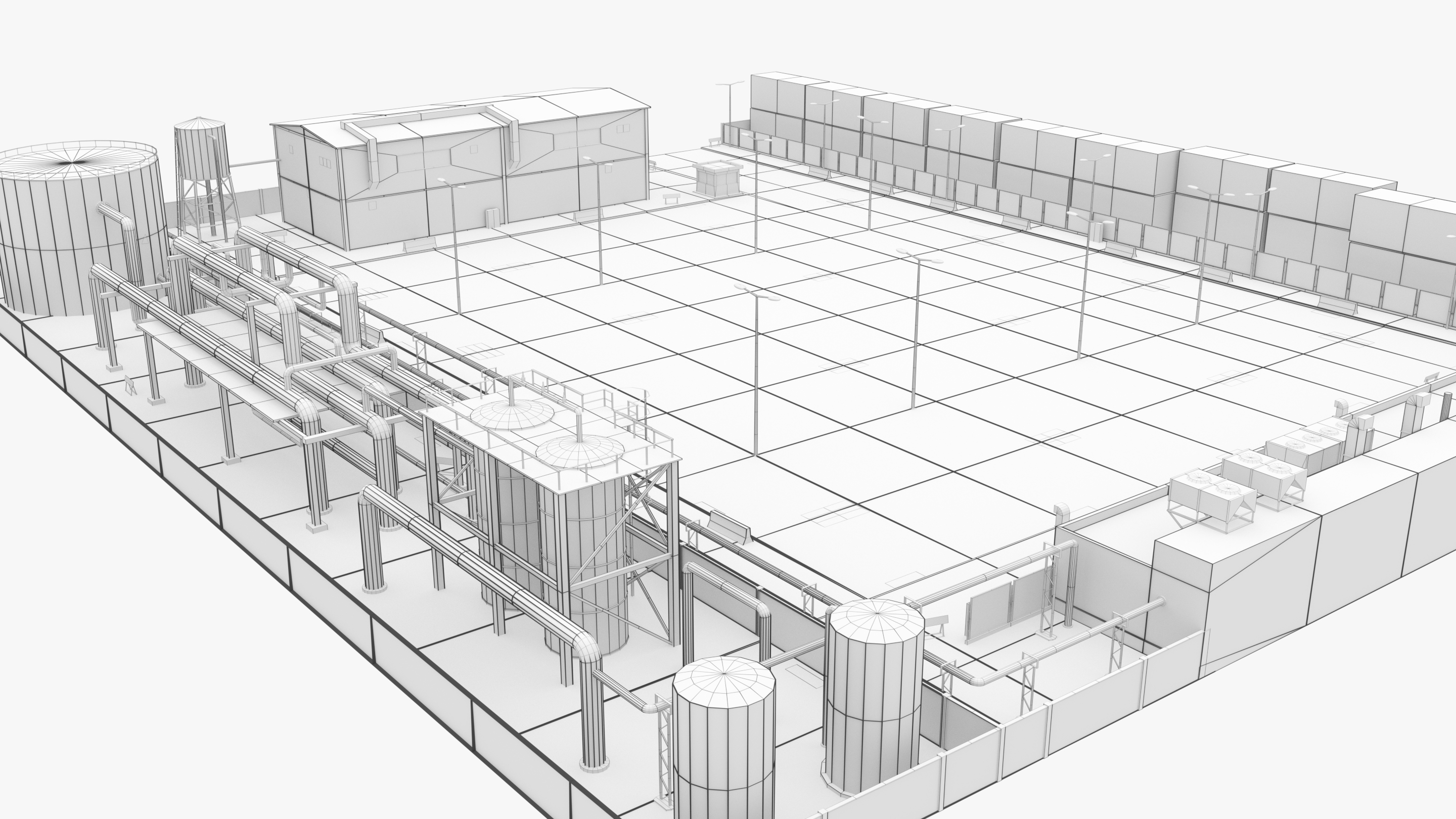 Factory parking lot 3D TurboSquid 1371472