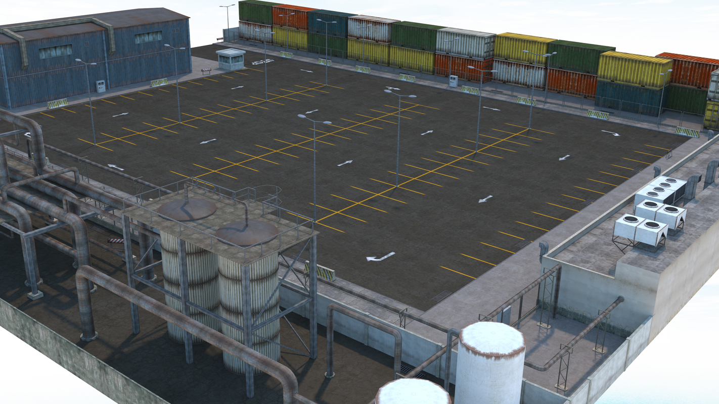 Factory parking lot 3D TurboSquid 1371472