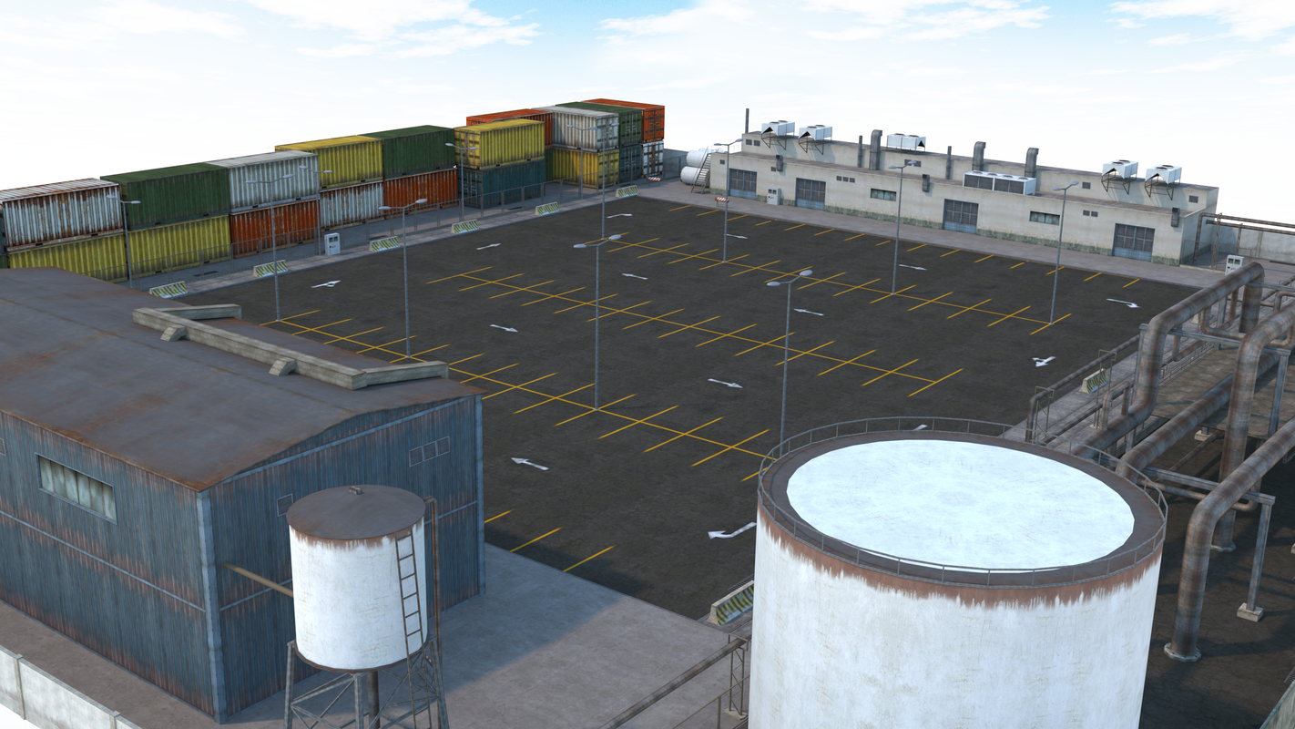 Factory parking lot 3D TurboSquid 1371472