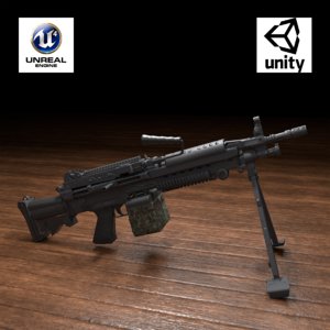 3D m249 weapon model
