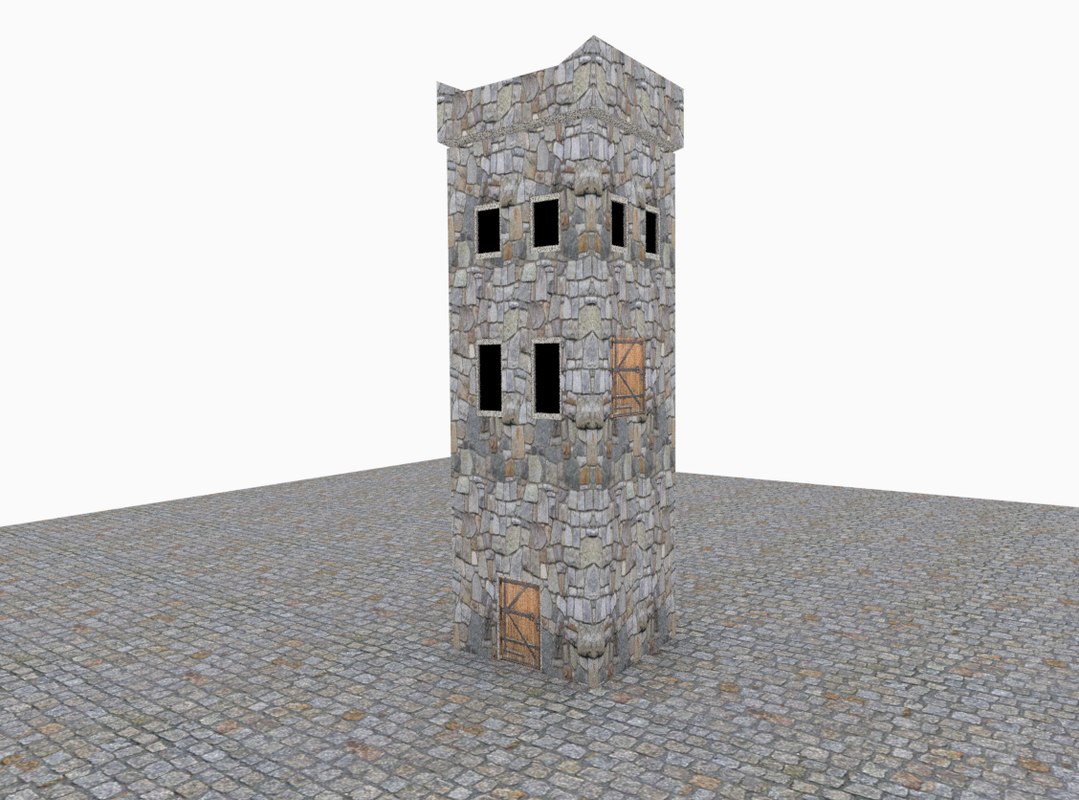 3D medieval tower model TurboSquid 1363254