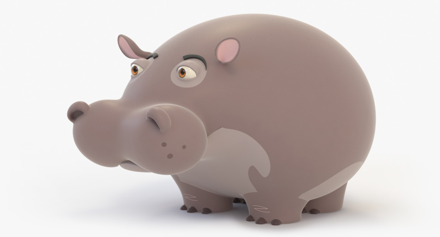 Hippo cartoon 3D model - TurboSquid 1373562