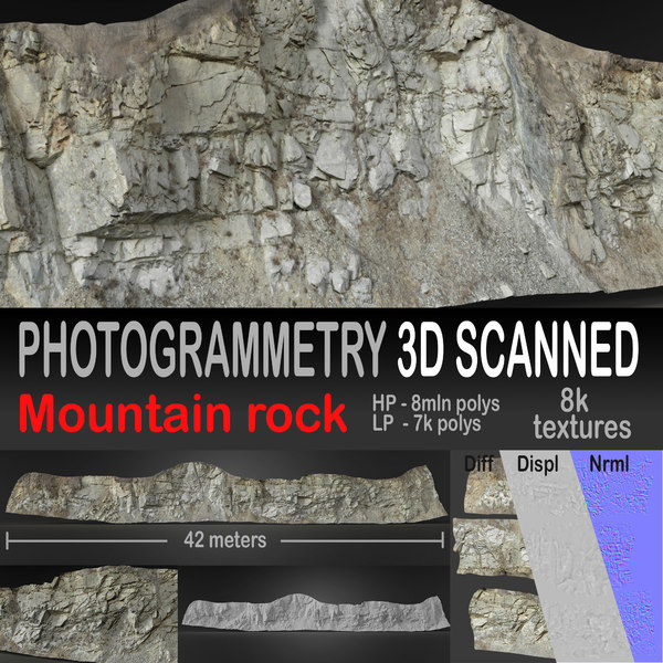 3D rock scanned model