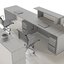 office furniture set reception desk 3D model