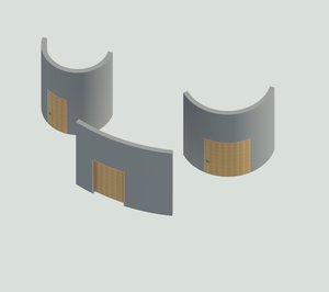 3D model curved door parameters