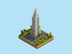 3D cartoon empire state building