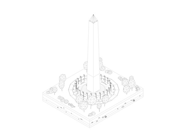 3D cartoon usa washington monument model - TurboSquid 1372234