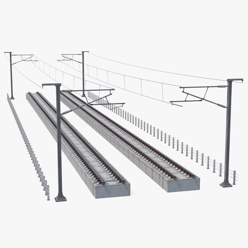 Direct railway section rail 3D model TurboSquid 1372507