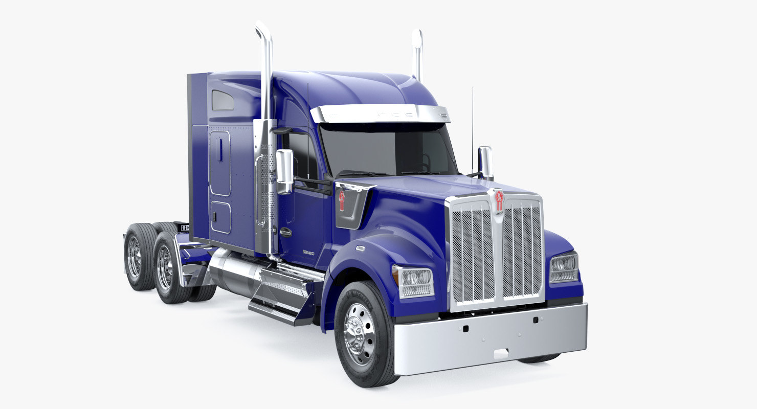 kenworth w990簡約內飾3d模型