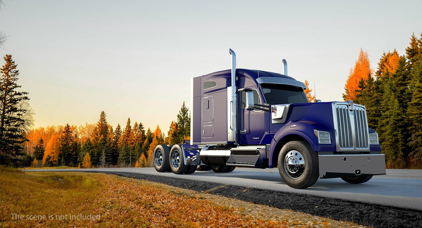 kenworth w990简约内饰3d模型