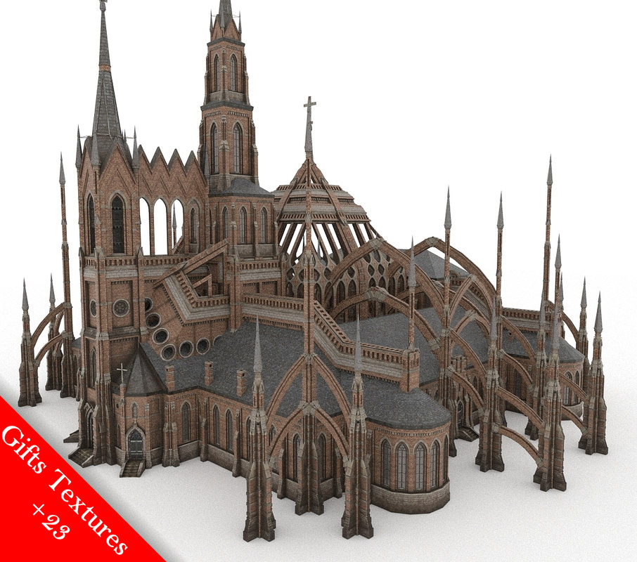 3d Gothic Cathedral 01 Model Turbosquid 1372784