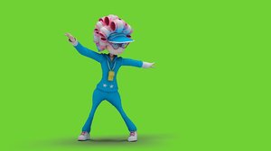 Cartoon Woman Dancing Samba 01