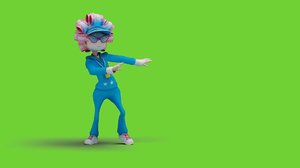 Cartoon Woman Dancing Samba 02