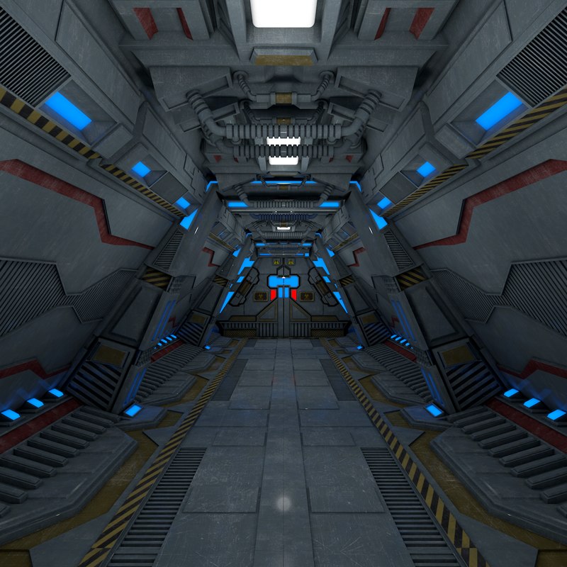 Sci fi corridor 3D model - TurboSquid 1372592