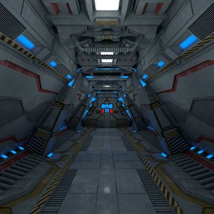 sci fi corridor 3D model