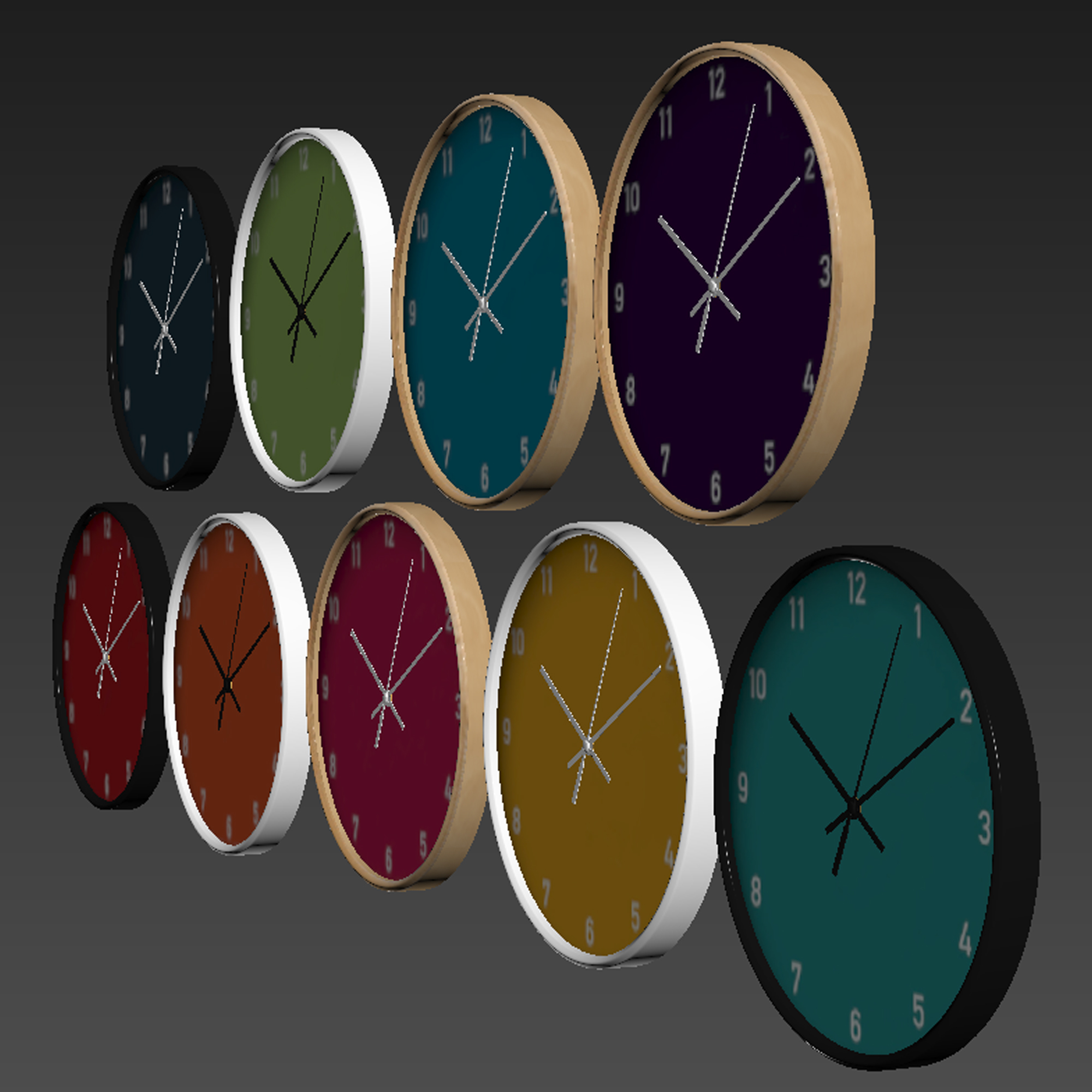 3D model wall clock set 02 TurboSquid 1372714