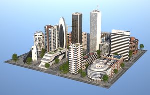 white city buildings 2 3D