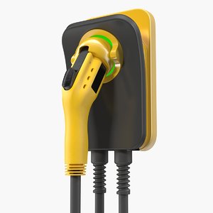 electric car charging plug 3D model