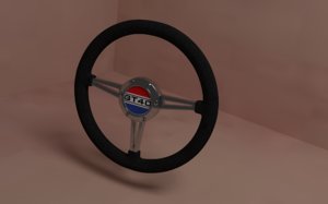 3D car steering wheel gt