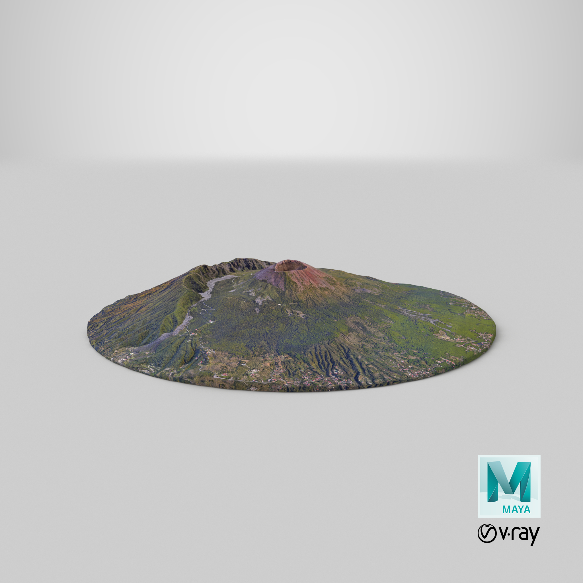 维苏威火山3d模型