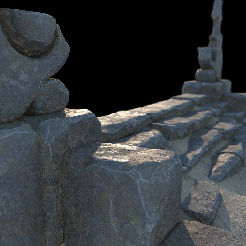 Fantasy stone stairs 3D model TurboSquid 1373579
