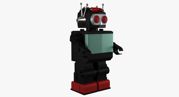 retro robot toy 3D model