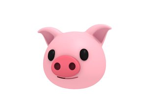 pig head cartoon 3D model