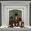3D fireplace candles leaves