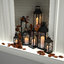 3D fireplace candles leaves
