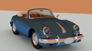 porsche 356 cabriolet 1964 3D model