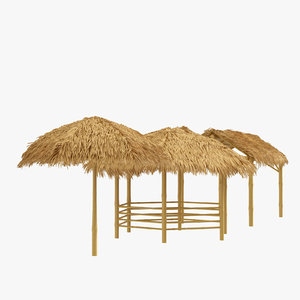 set 3 canopy shelter 3D model