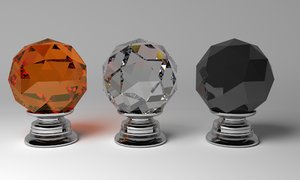 3D crystal knob