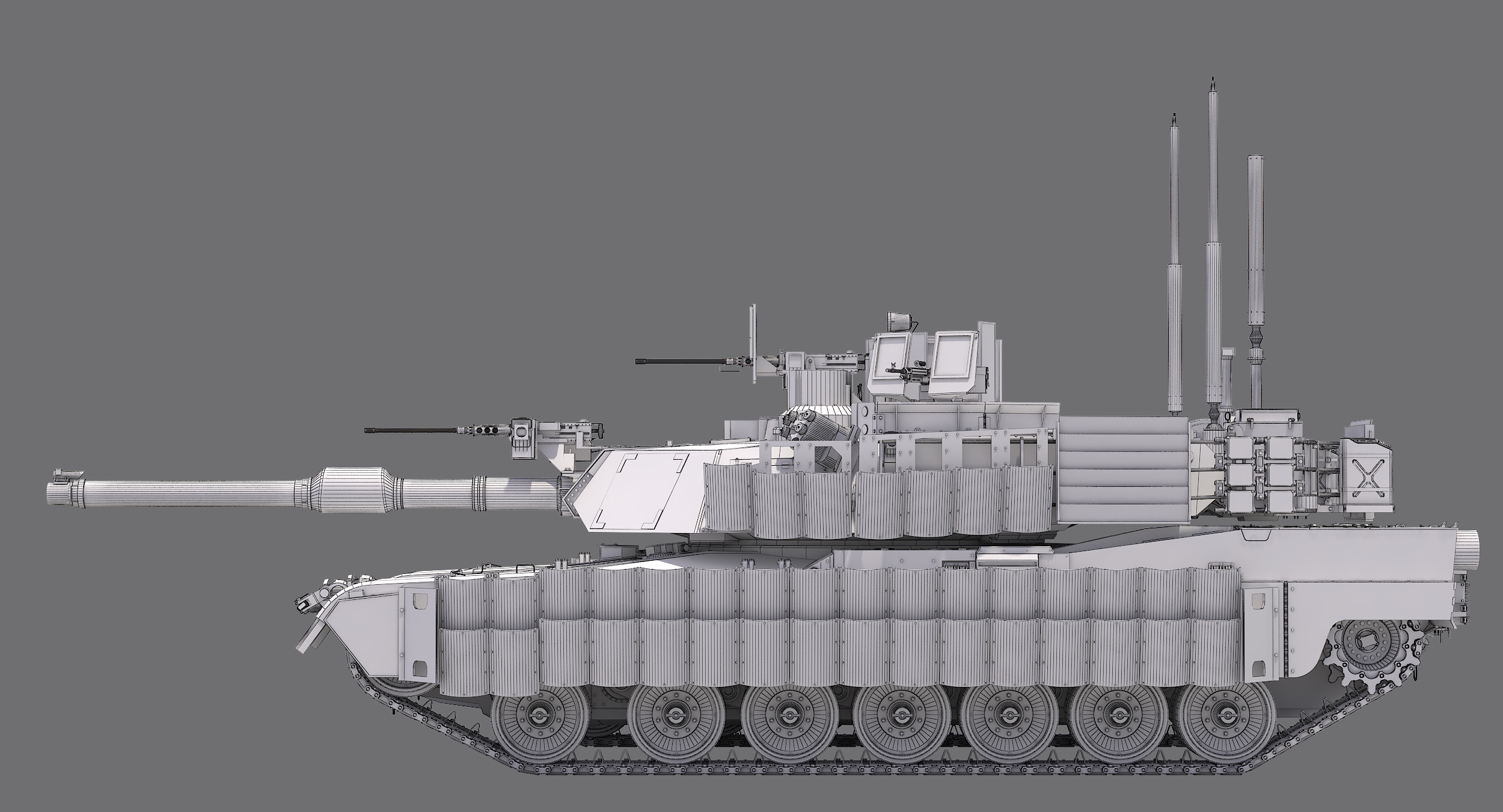 m1a1艾布拉姆斯三视图图片