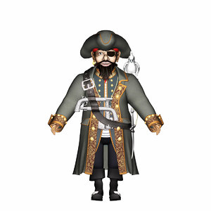 cartoon character pirate 3D model
