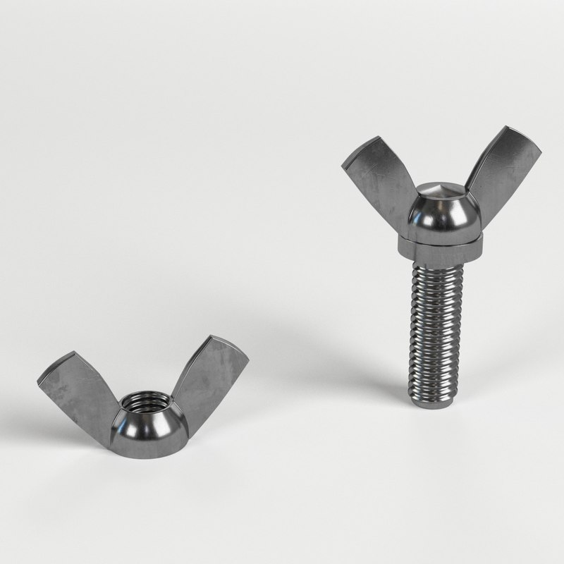 Wing nut screw 3D TurboSquid 1374138